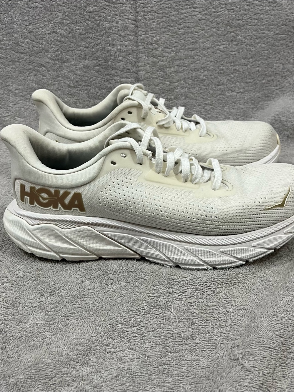Hoka One One Arahi 7 Women Size 9.5 (B) 1147851BSG White De Blanc Rose Shoes